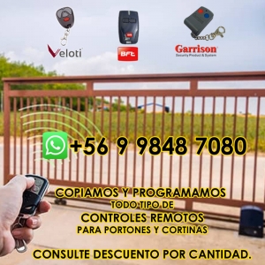 Controles Remotos Para Portones, Cortinas, Barreras de Seguridad y Alarmas.